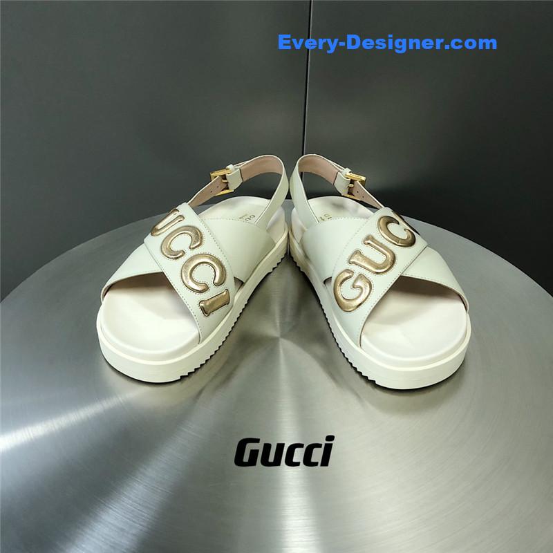 Gvc*1 letter logo platform slippers sandals