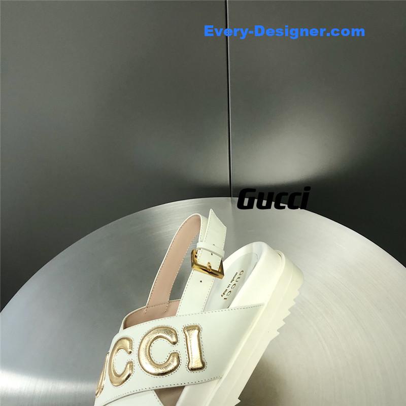 Gvc*1 letter logo platform slippers sandals
