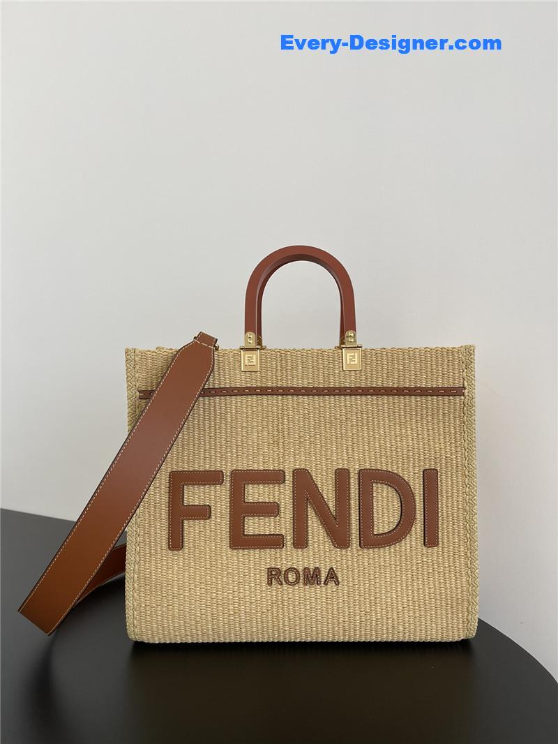 F**di sunshine straw shopping bag