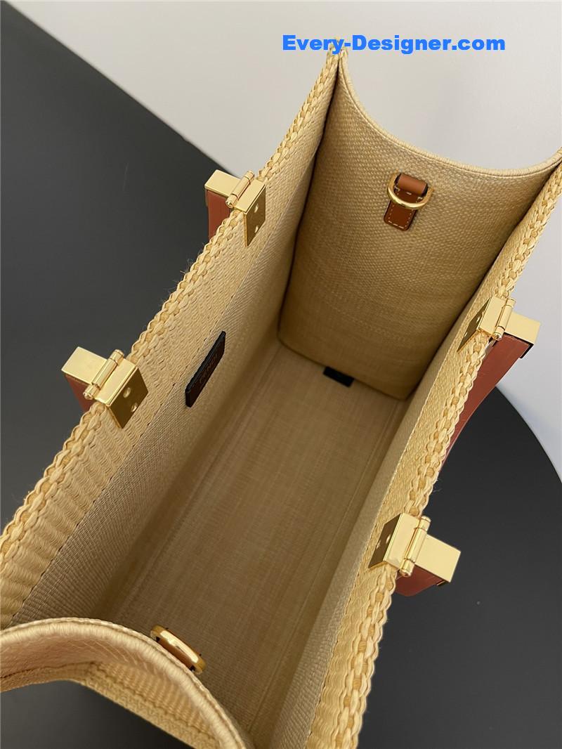 F**di sunshine straw shopping bag