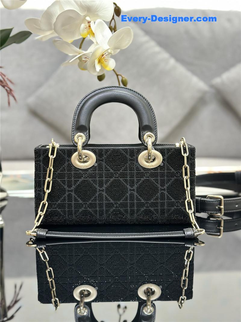 lady D10r triple embroidered beads tube bag