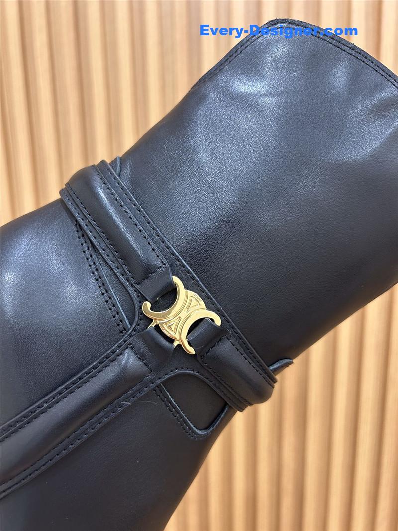 Ce1i*e leather high heel boots