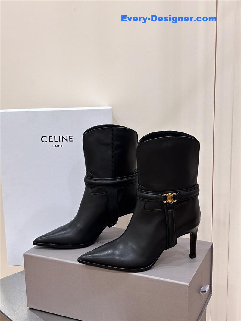 Ce1i*e leather high heel boots