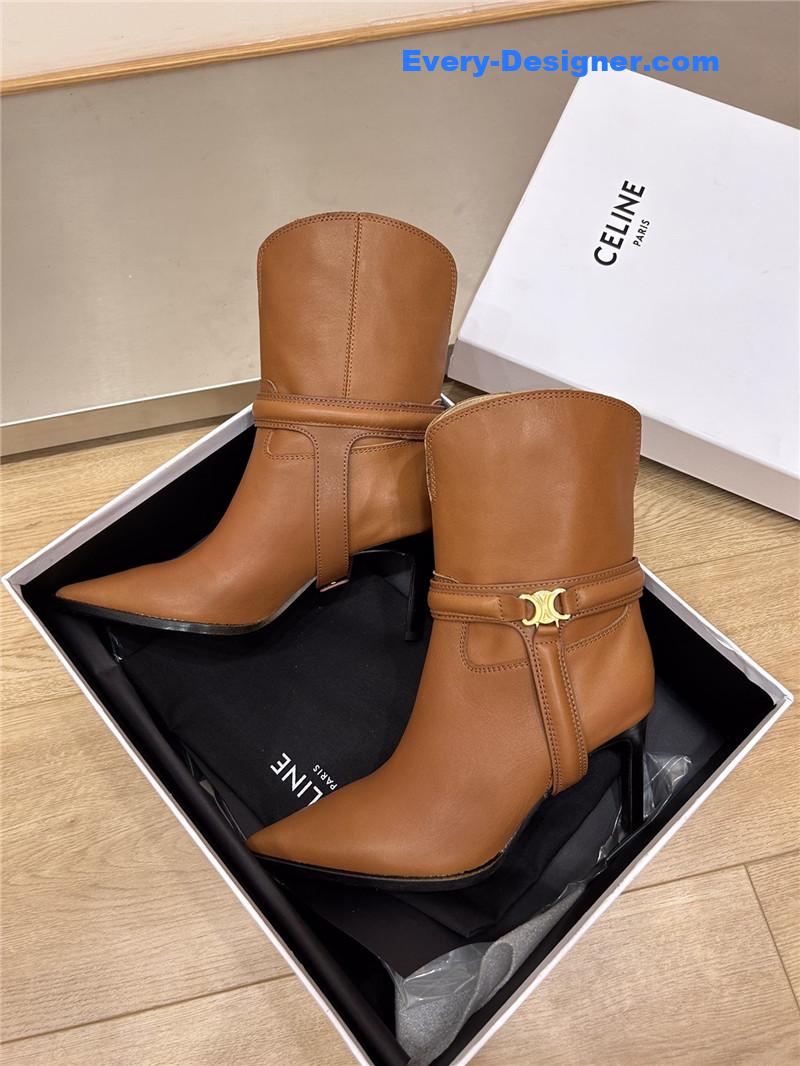 Ce1i*e leather high heel boots
