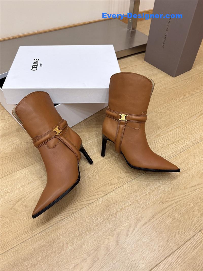 Ce1i*e leather high heel boots