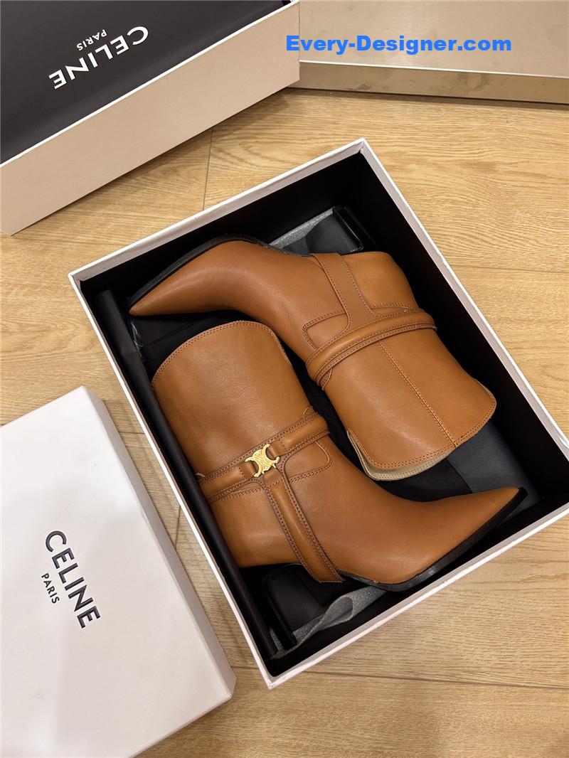 Ce1i*e leather high heel boots