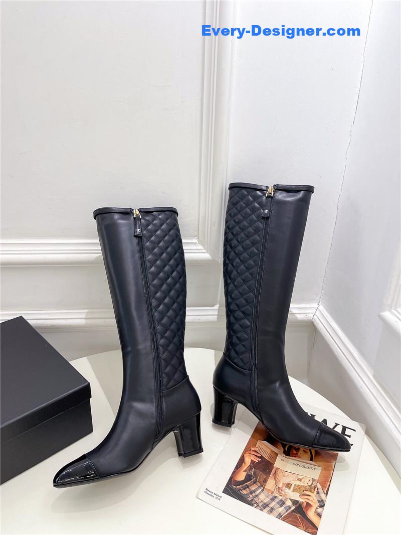 CC classic embroidered chunky heel boots