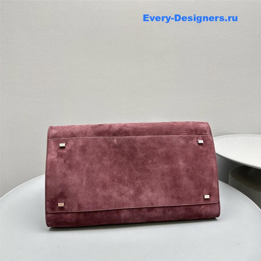 The R0w margaux 15 suede bag in burgundy