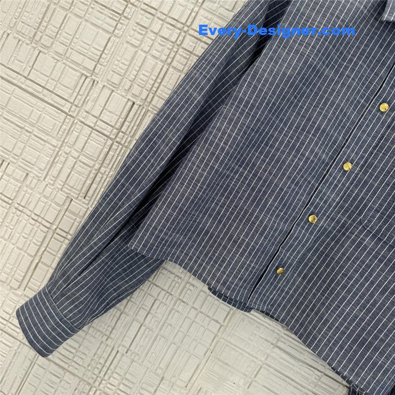 Ce1i*e cotton denim striped shirt