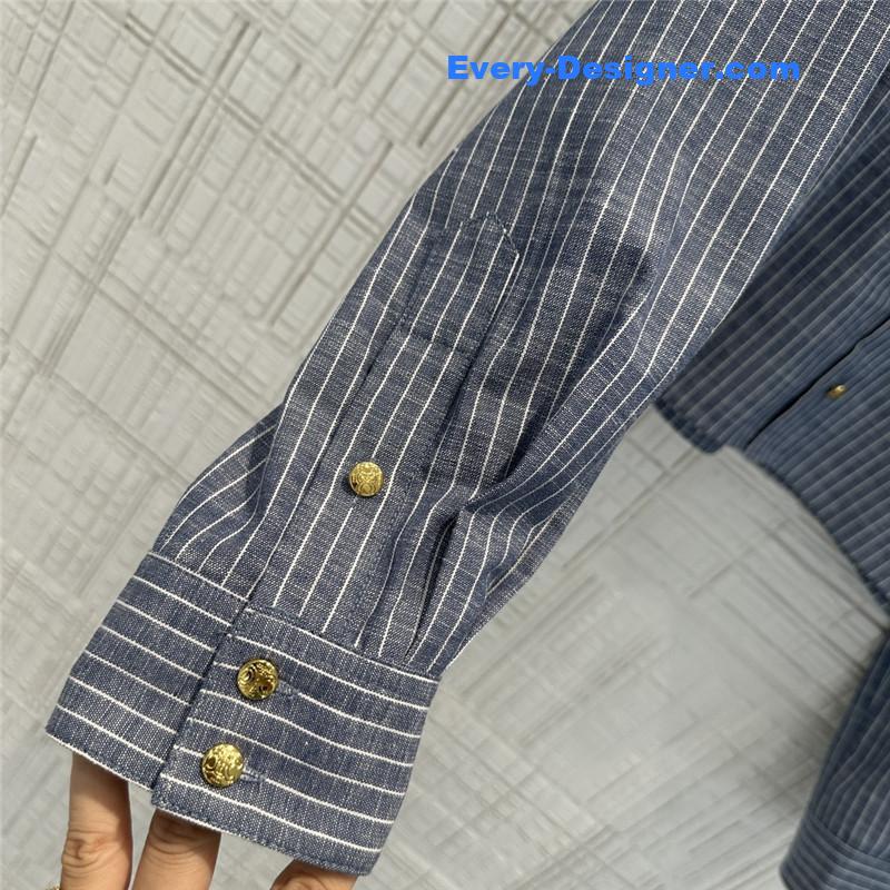 Ce1i*e cotton denim striped shirt