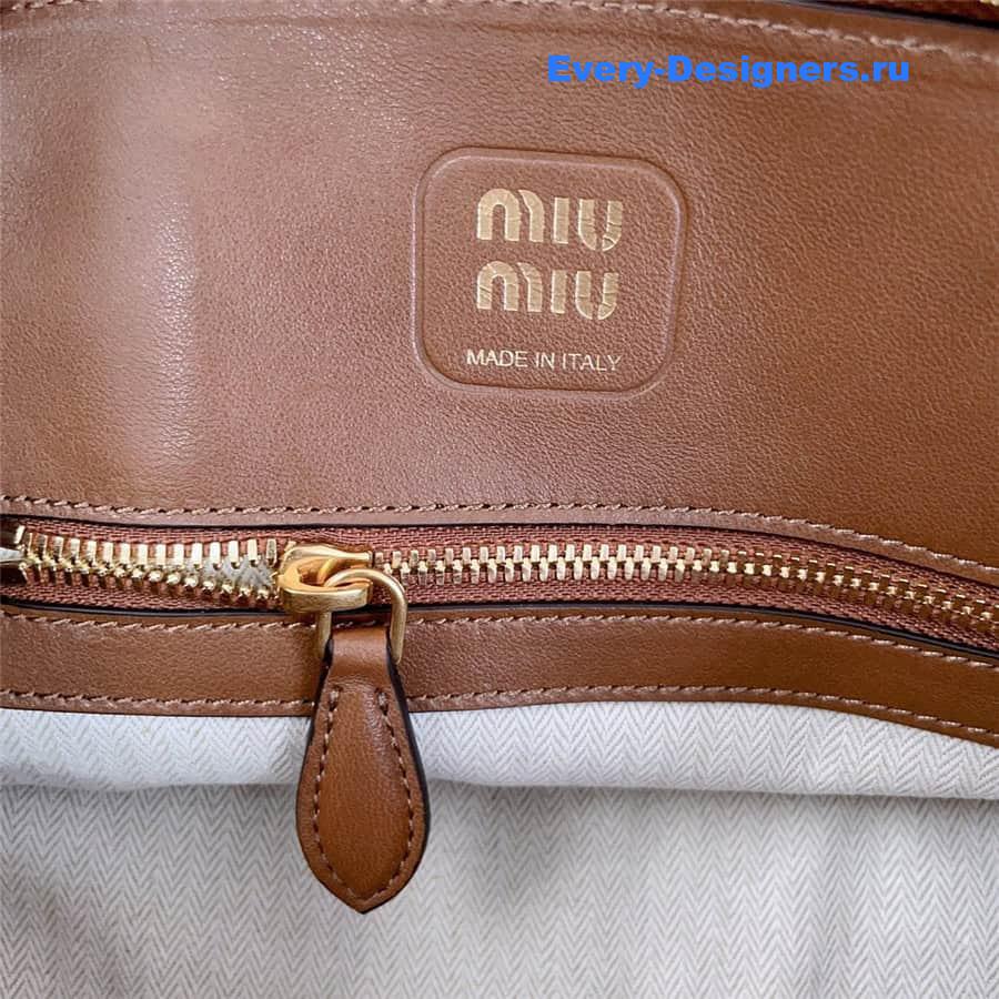 Miu Miu Aventure Nappa Leather Bag in Brown