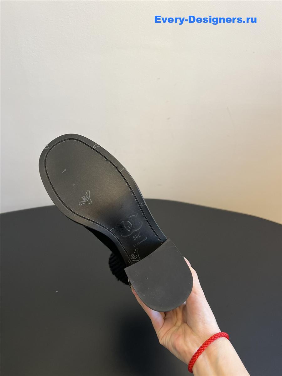 Ch**el suede leather knitted socks boots