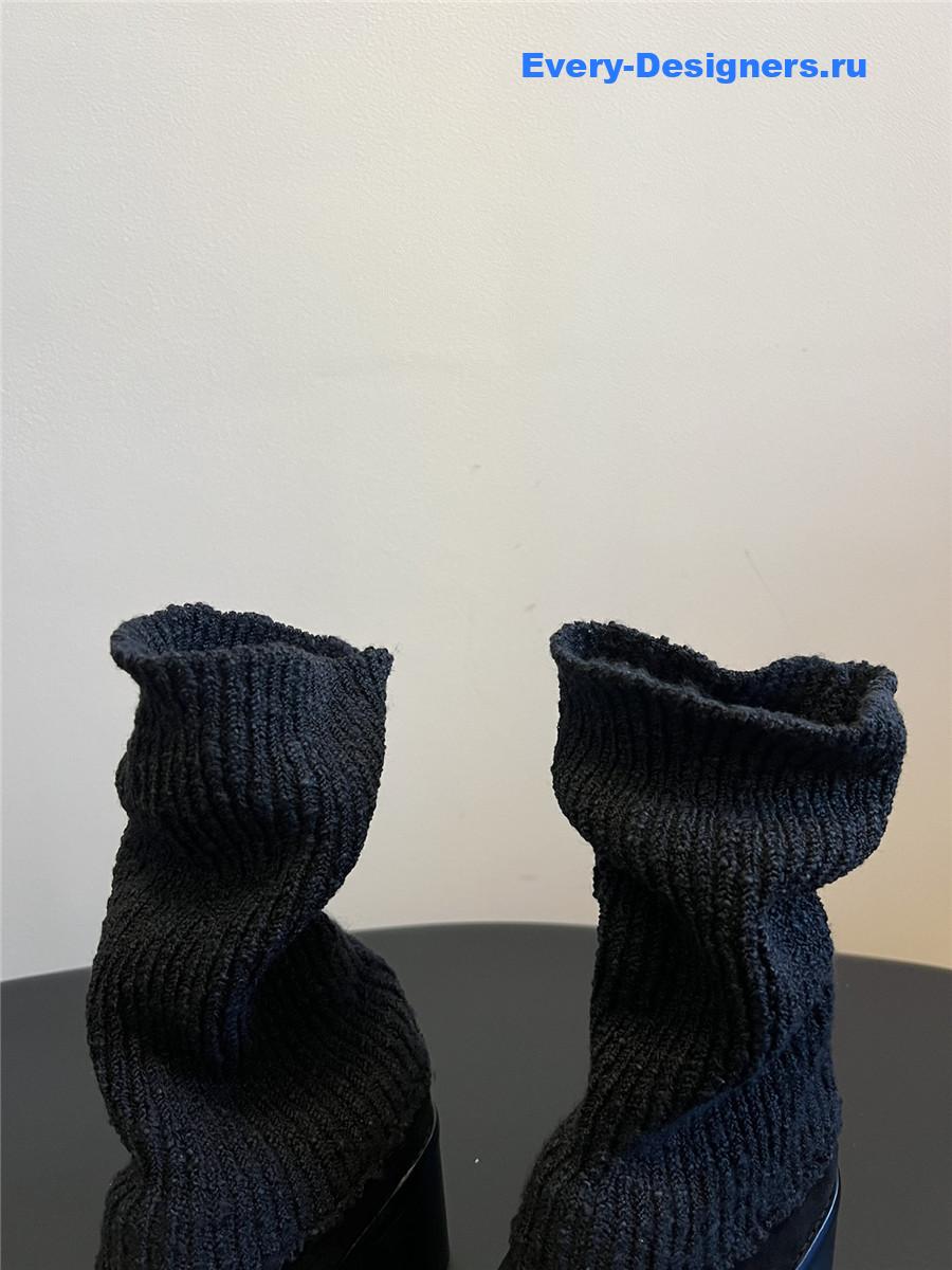 Ch**el suede leather knitted socks boots