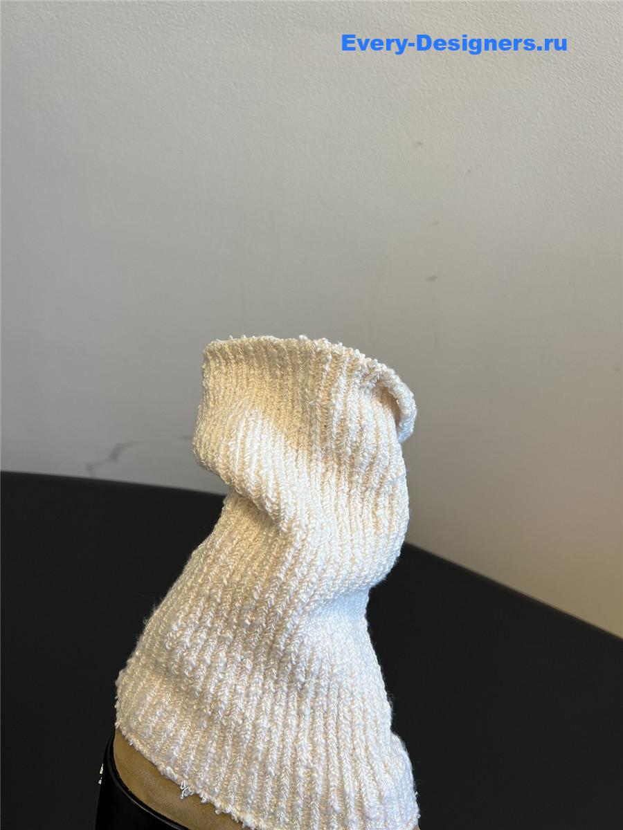 Ch**el beige knitted socks boots