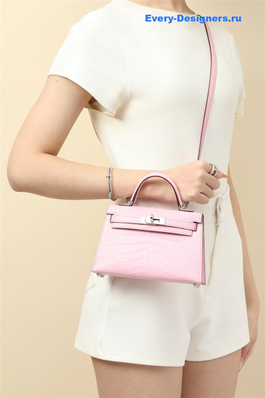 Hermes Alligator Mini Kelly 19 Pink