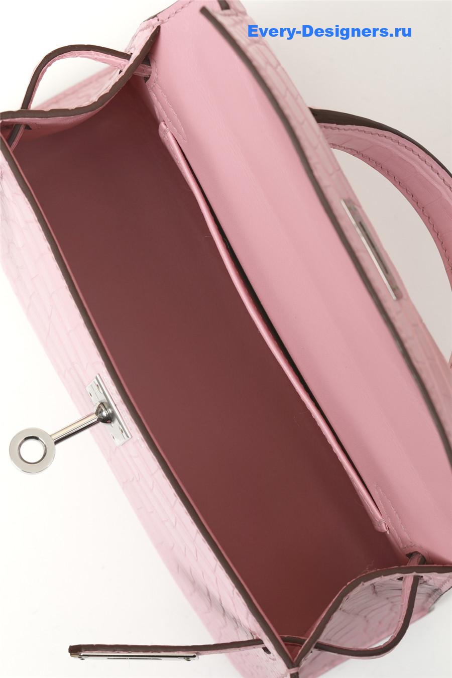 Hermes Alligator Mini Kelly 19 Pink