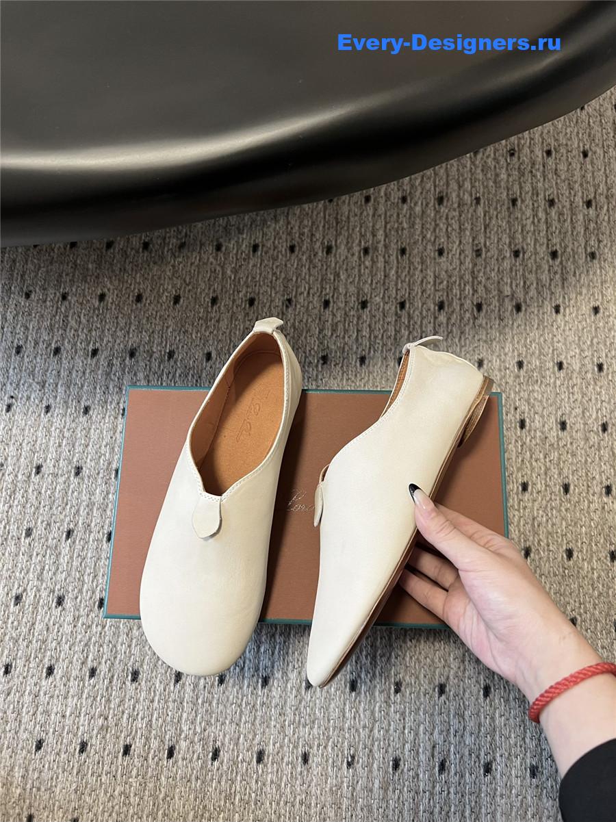 L0r0 P1ana rebech**ela leather ballet flats