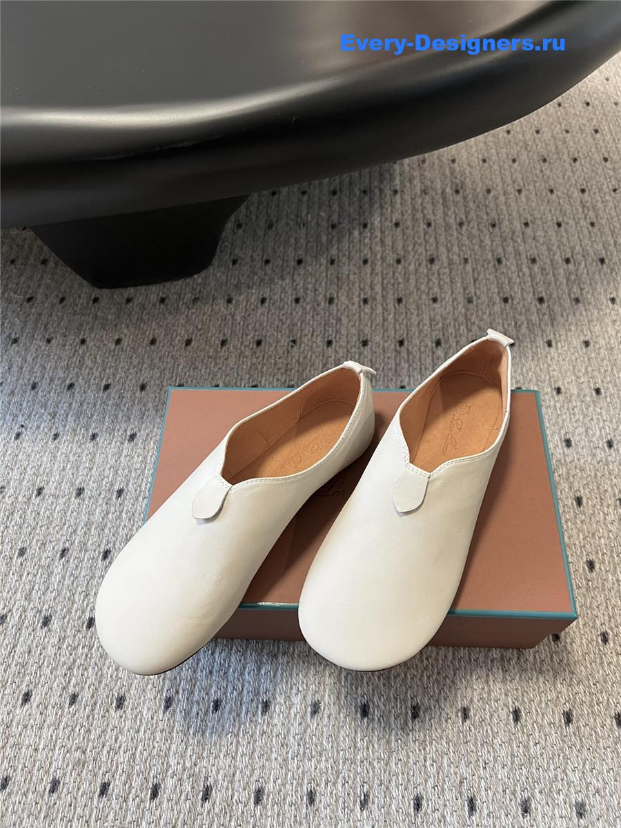 L0r0 P1ana rebech**ela leather ballet flats