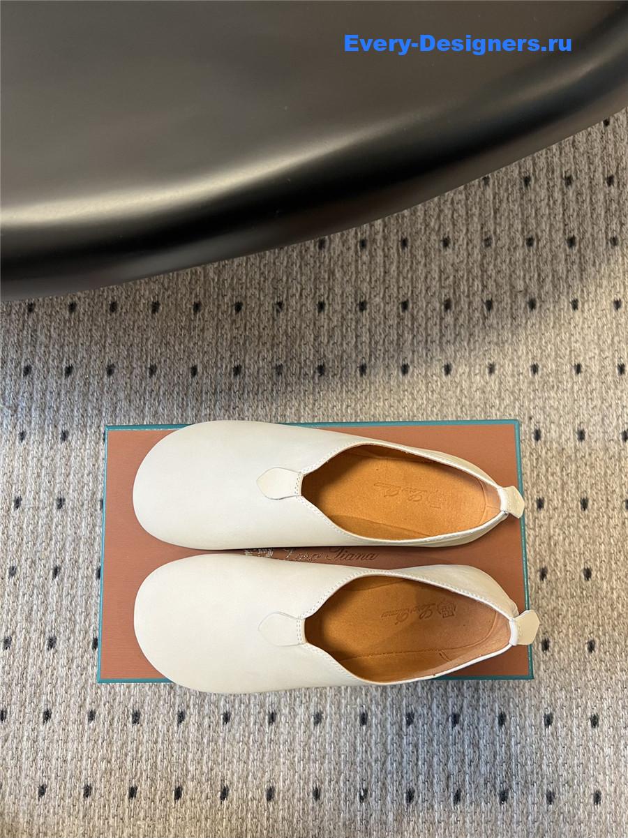 L0r0 P1ana rebech**ela leather ballet flats