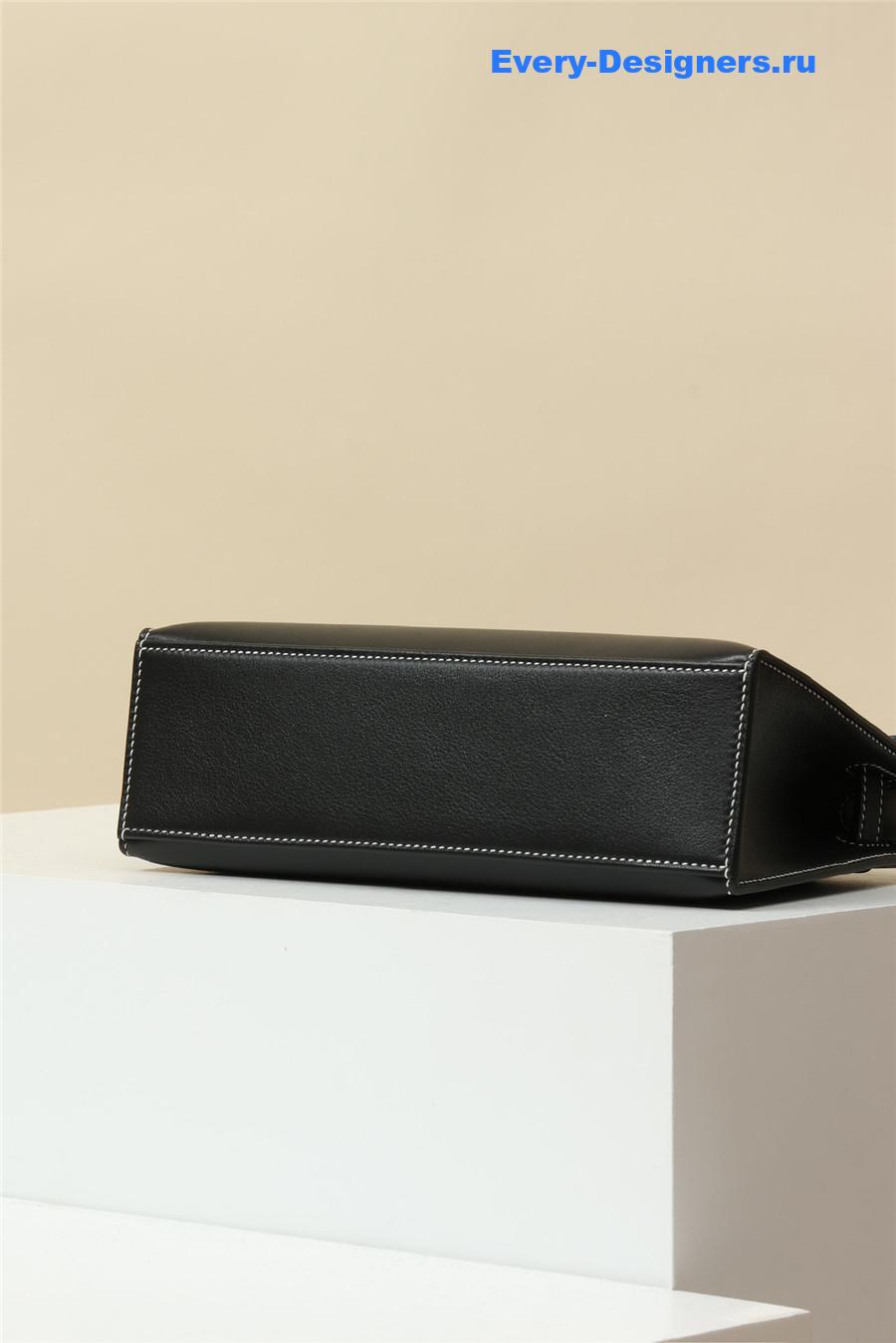 H**me5 kelly pochette swift leather bag black