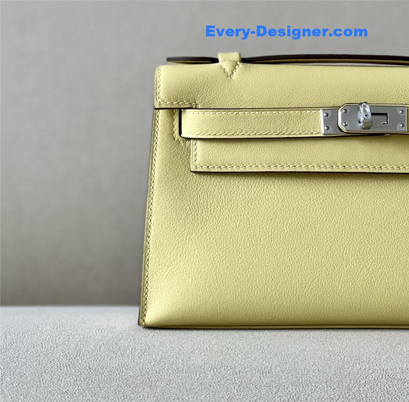 hermes kelly pochette swift leather bag