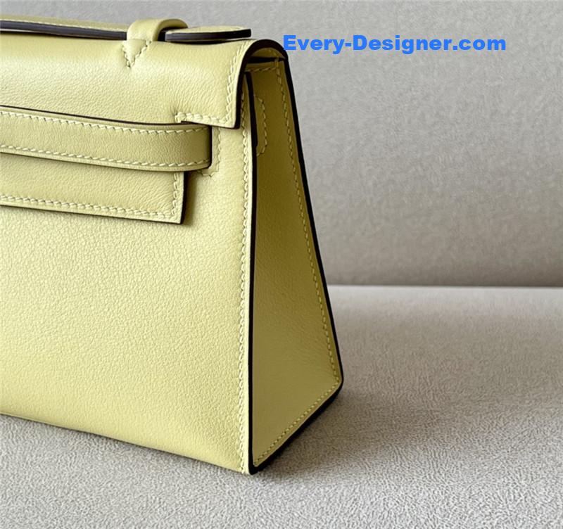 hermes kelly pochette swift leather bag