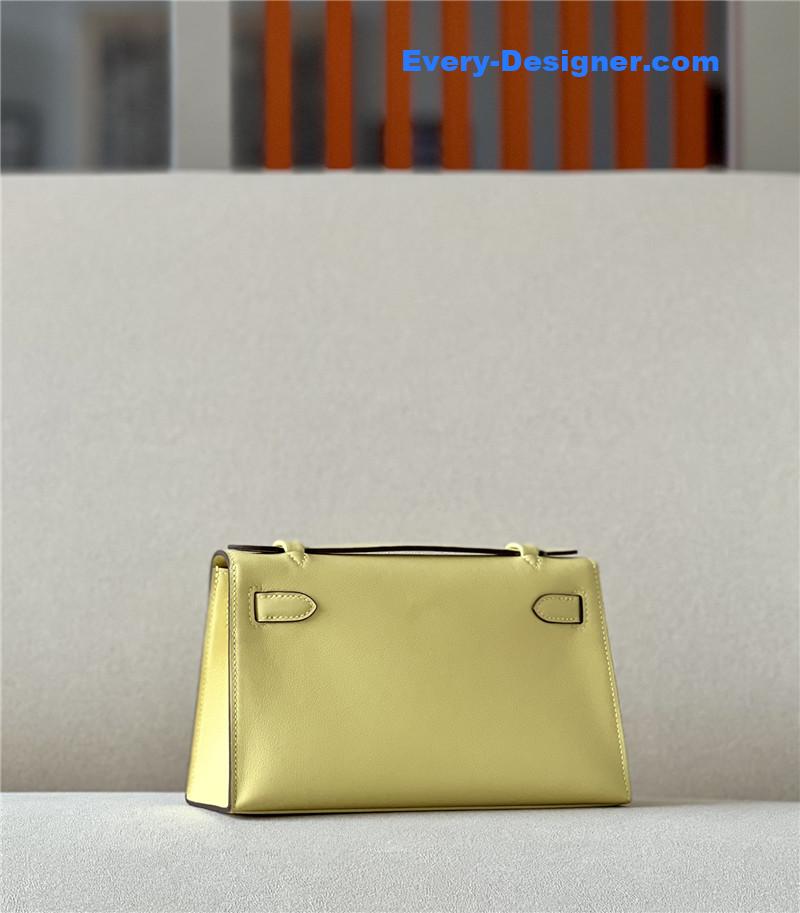 hermes kelly pochette swift leather bag