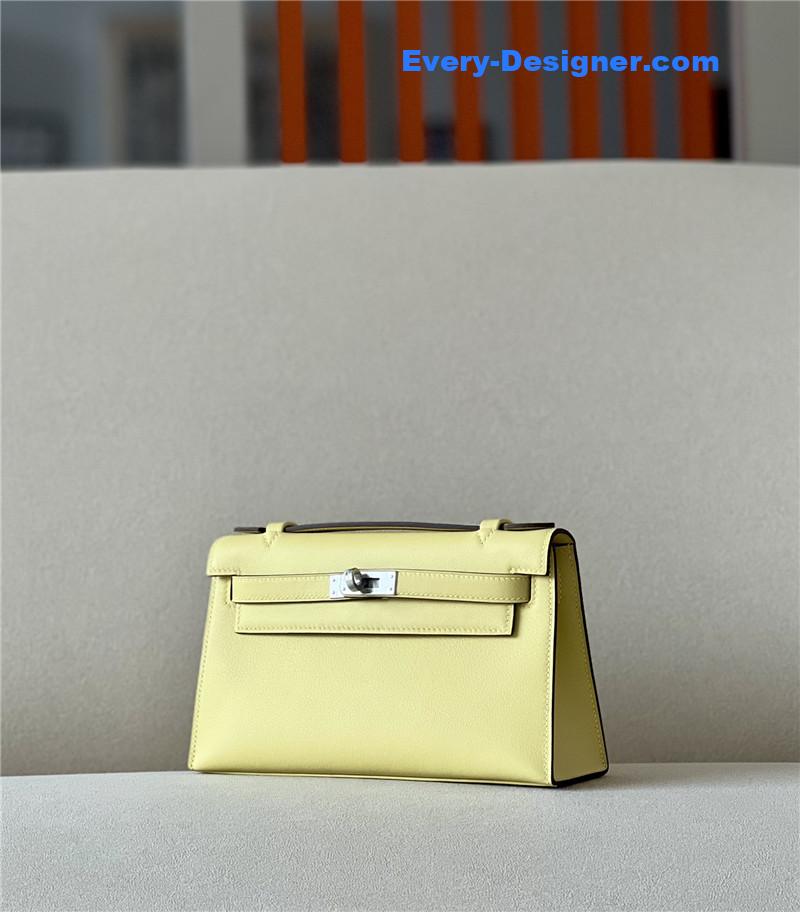 hermes kelly pochette swift leather bag