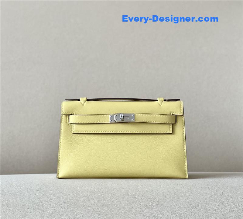 hermes kelly pochette swift leather bag
