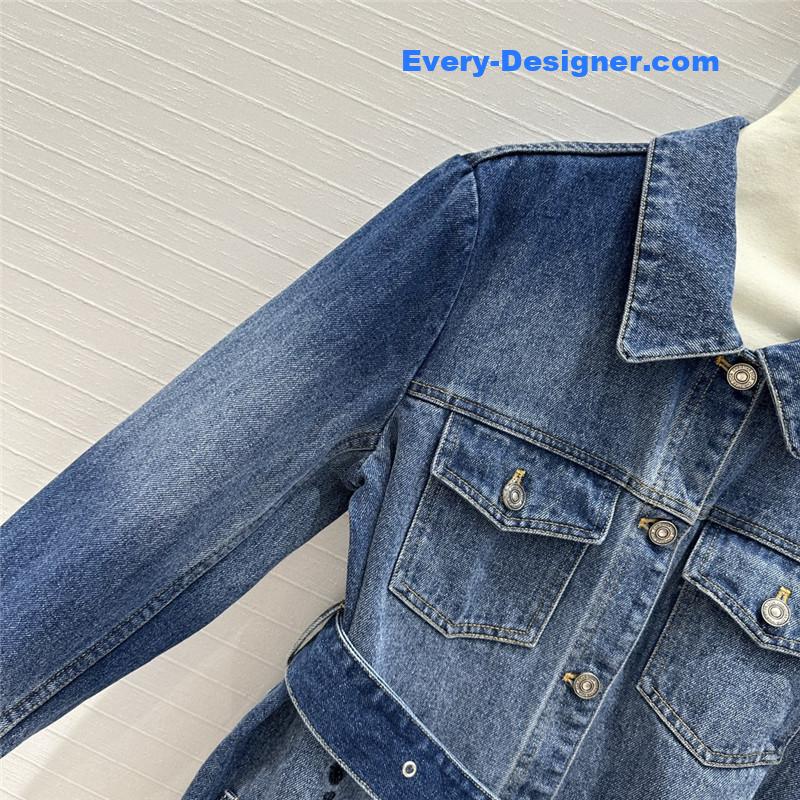 D10r gradient washed denim jacket dress