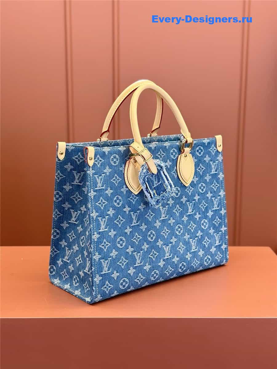 l0vis Vvtt0n lv on the go mm denim bag