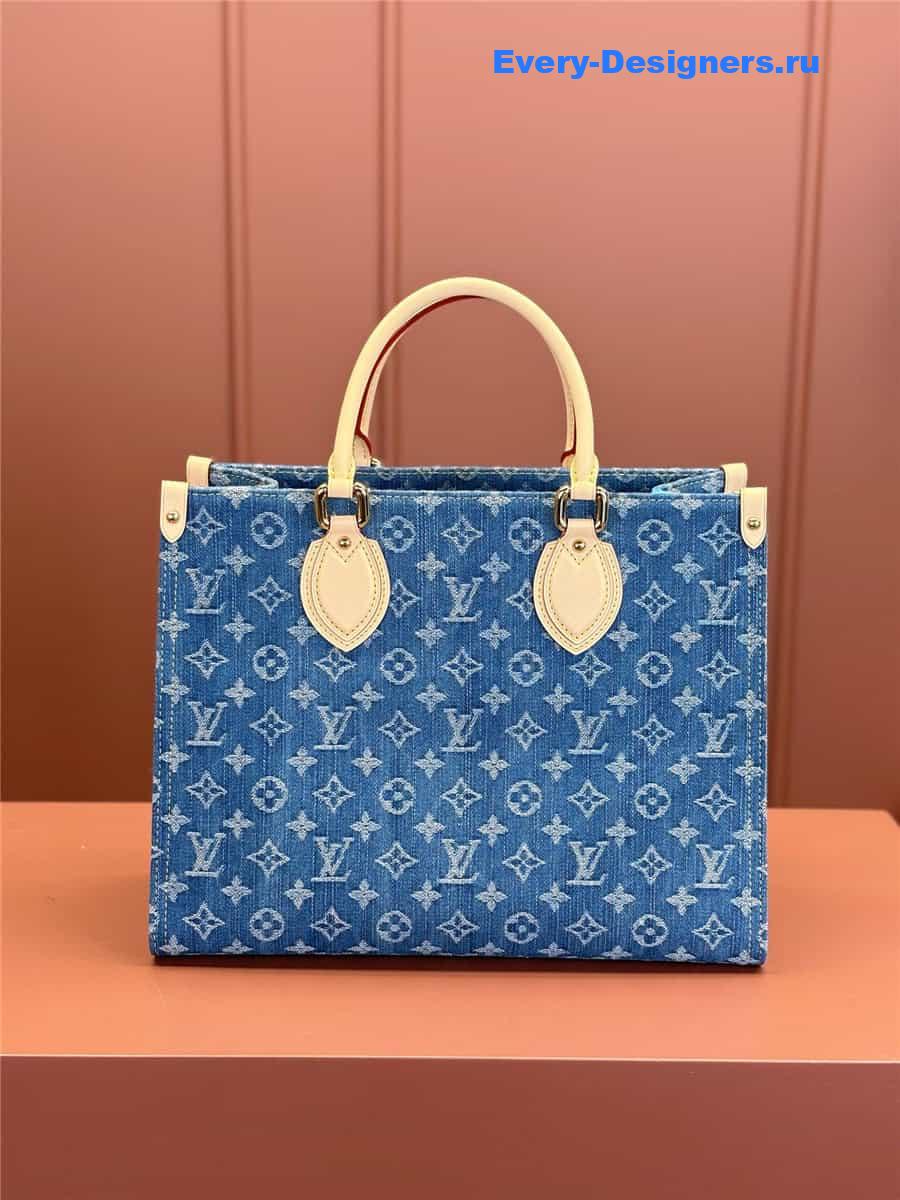 l0vis Vvtt0n lv on the go mm denim bag