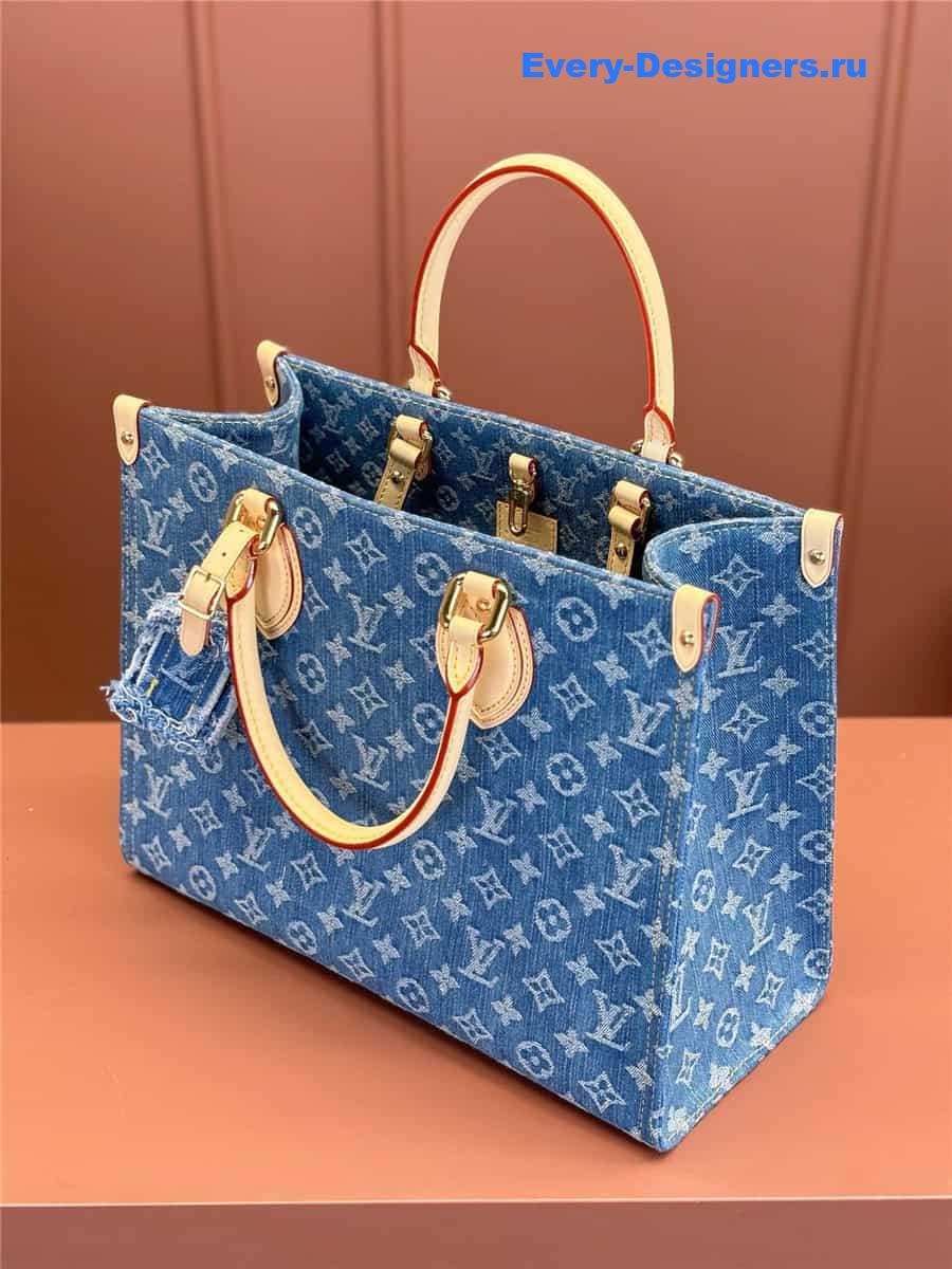 l0vis Vvtt0n lv on the go mm denim bag