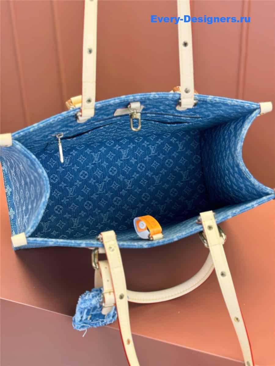 l0vis Vvtt0n lv on the go mm denim bag