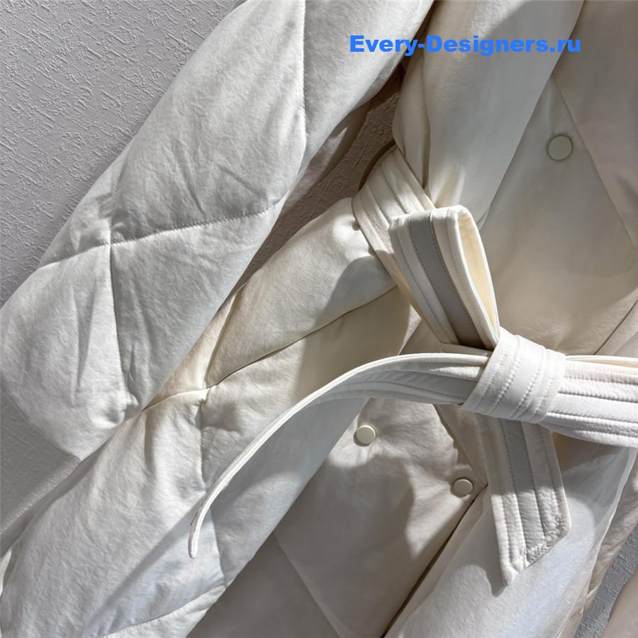 Vanitoo White Mink Fur Collar Long Down Jacket