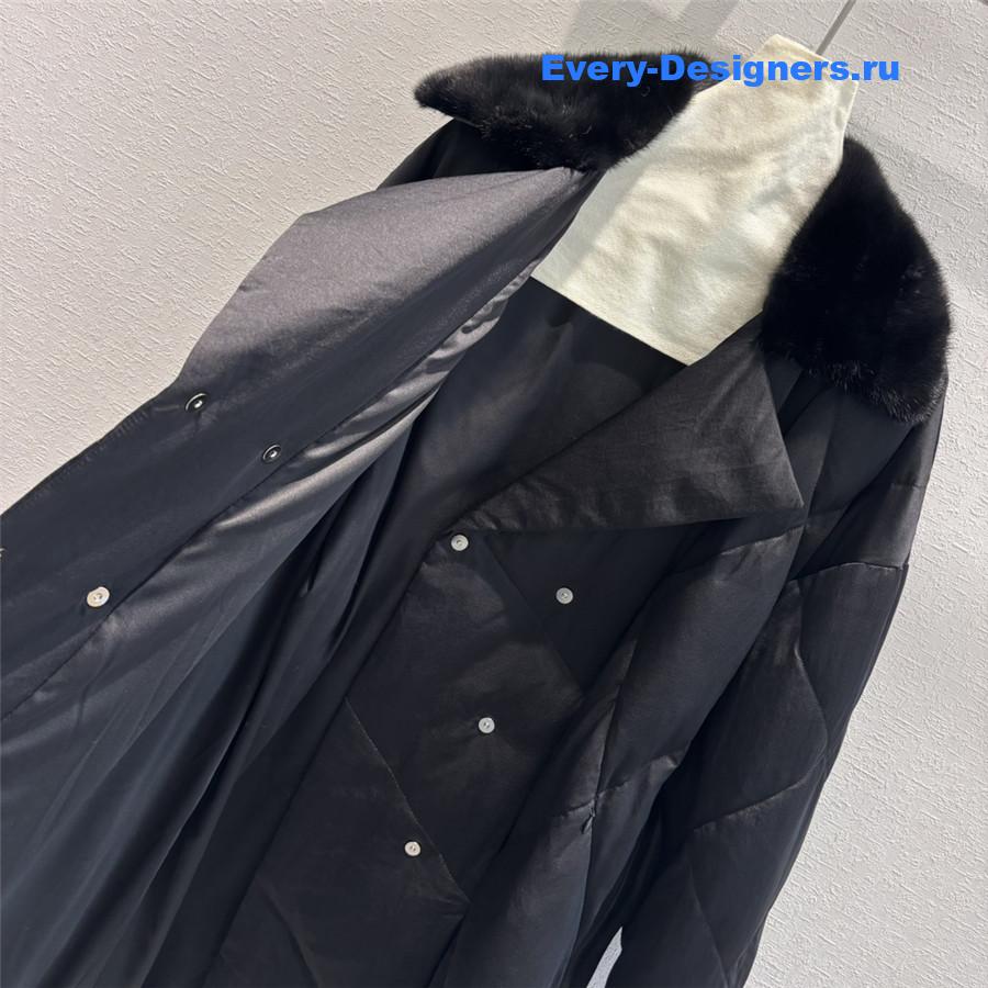 Vanitoo Mink Fur Collar Long Down Jacket