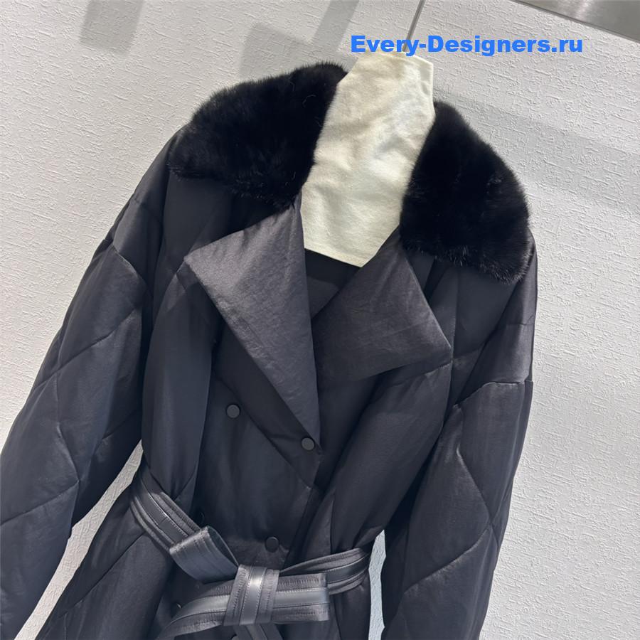 Vanitoo Mink Fur Collar Long Down Jacket