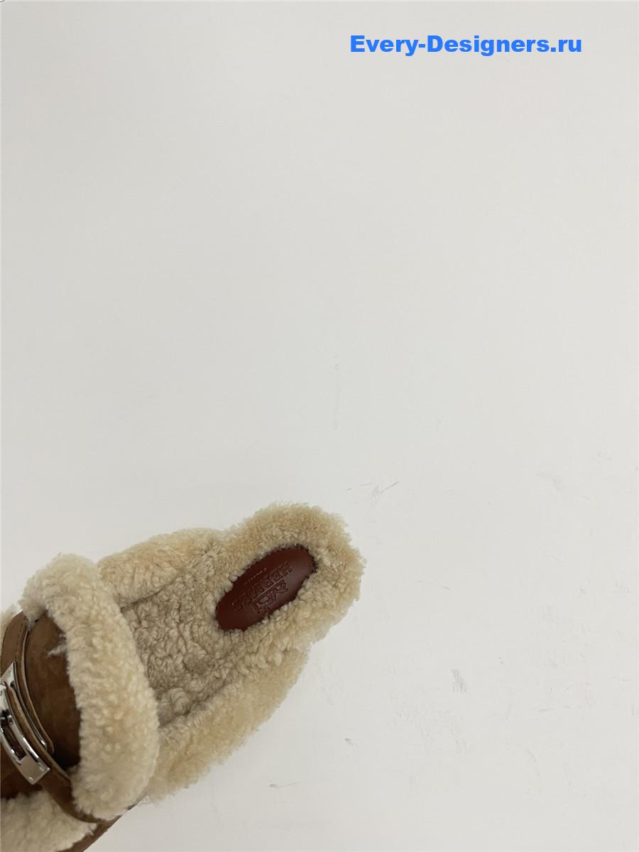 H**me5 kelly wool slippers brown