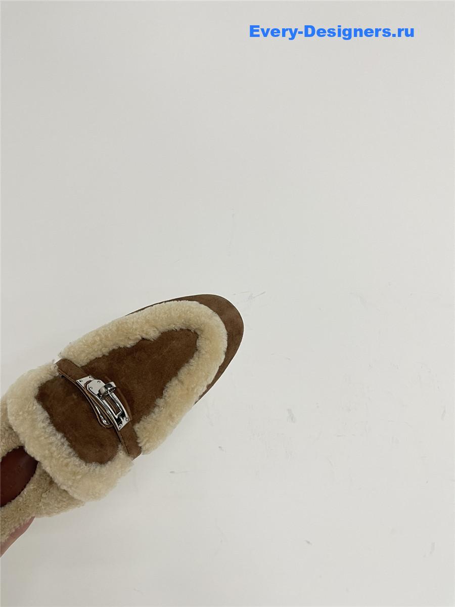 H**me5 kelly wool slippers brown
