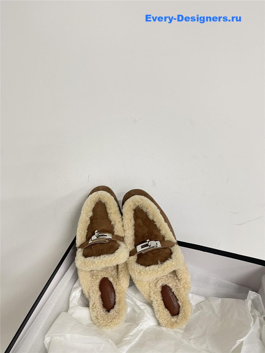 H**me5 kelly wool slippers brown