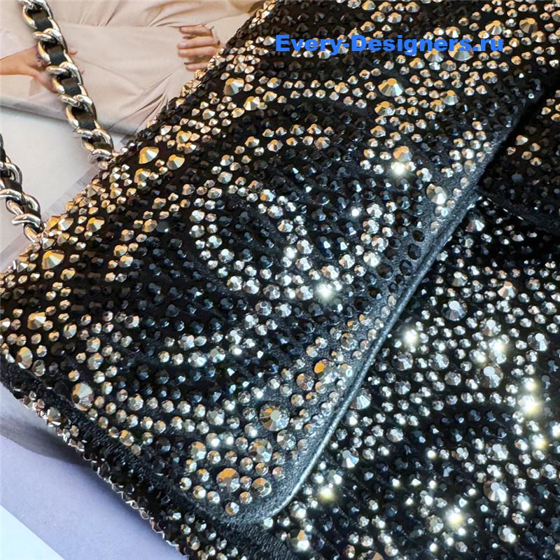 Ch**el pearl cf rhinestone flap bag