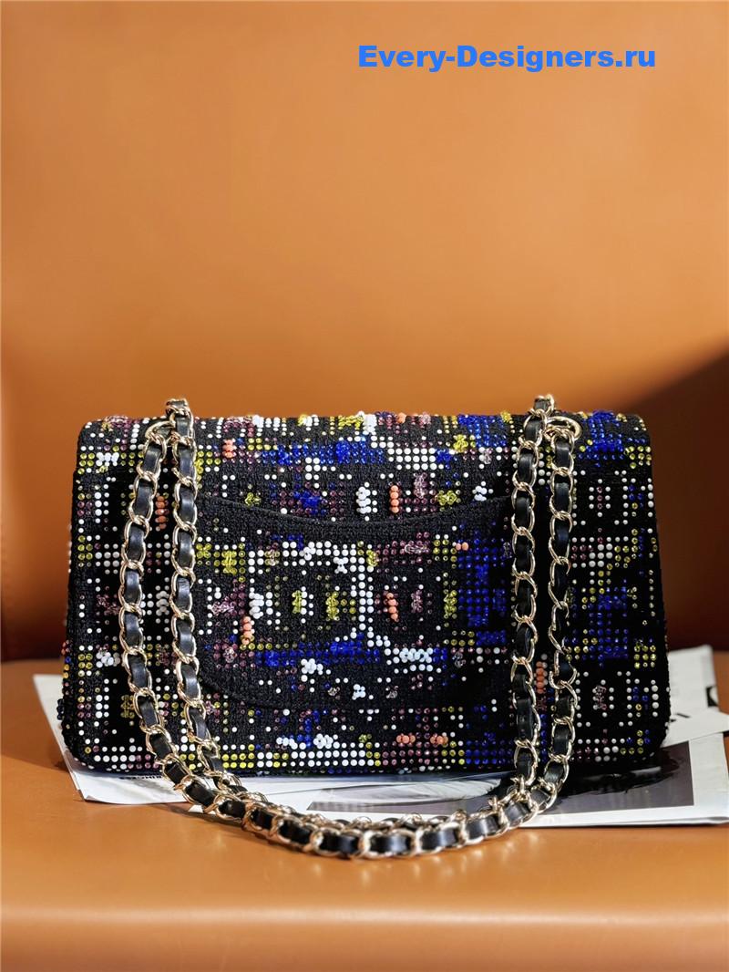 Ch**el limited edition embroidered twill cf bag