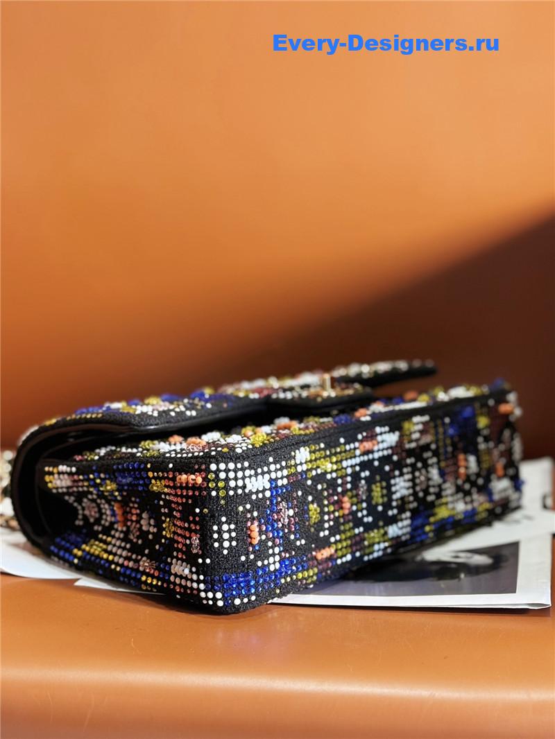 Ch**el limited edition embroidered twill cf bag