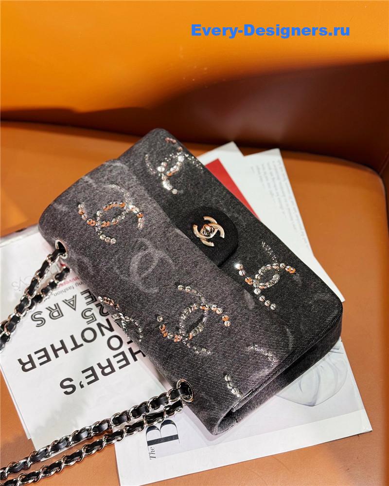 Ch**el denim beading sequins cf bag