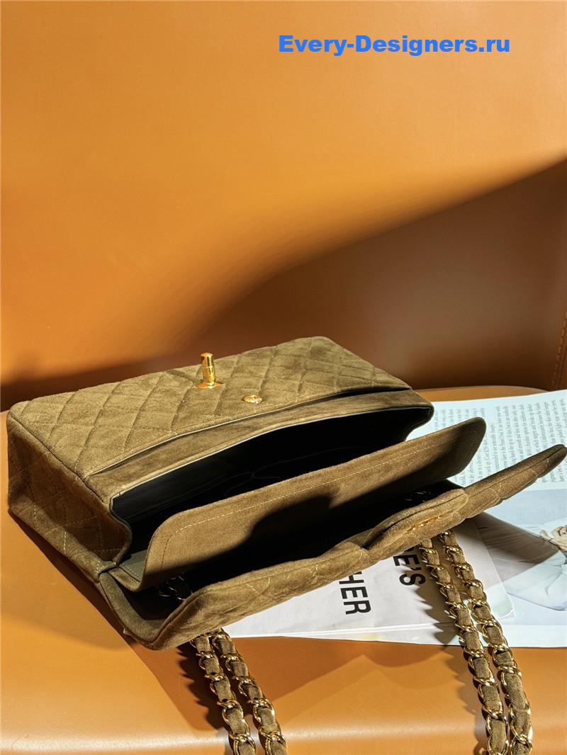 Ch**el brown suede cf flap bag