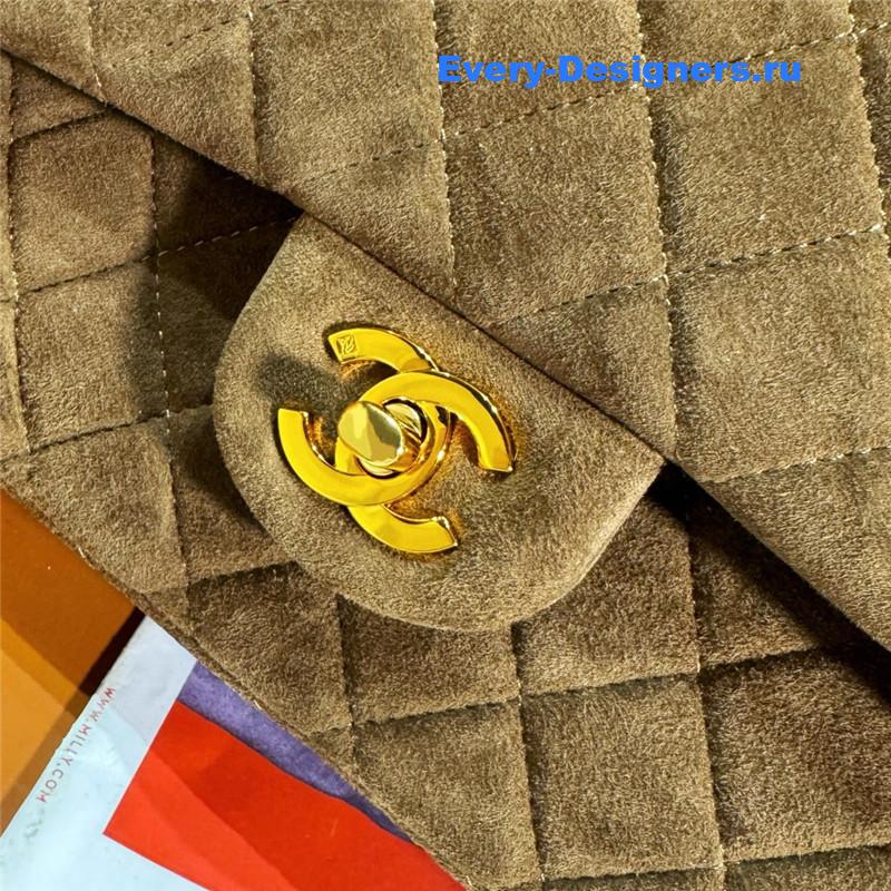 Ch**el brown suede cf flap bag