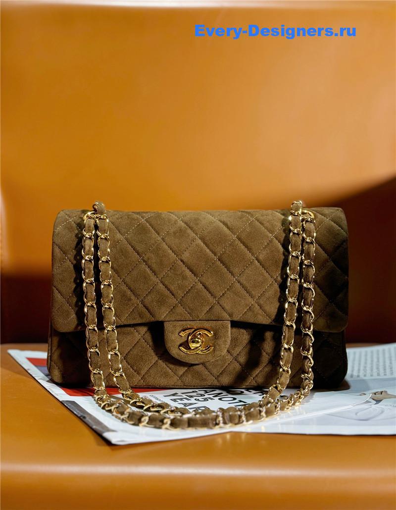 Ch**el brown suede cf flap bag