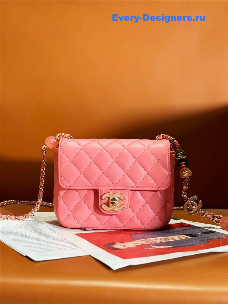 Ch**el love Ch**el logo flap bag