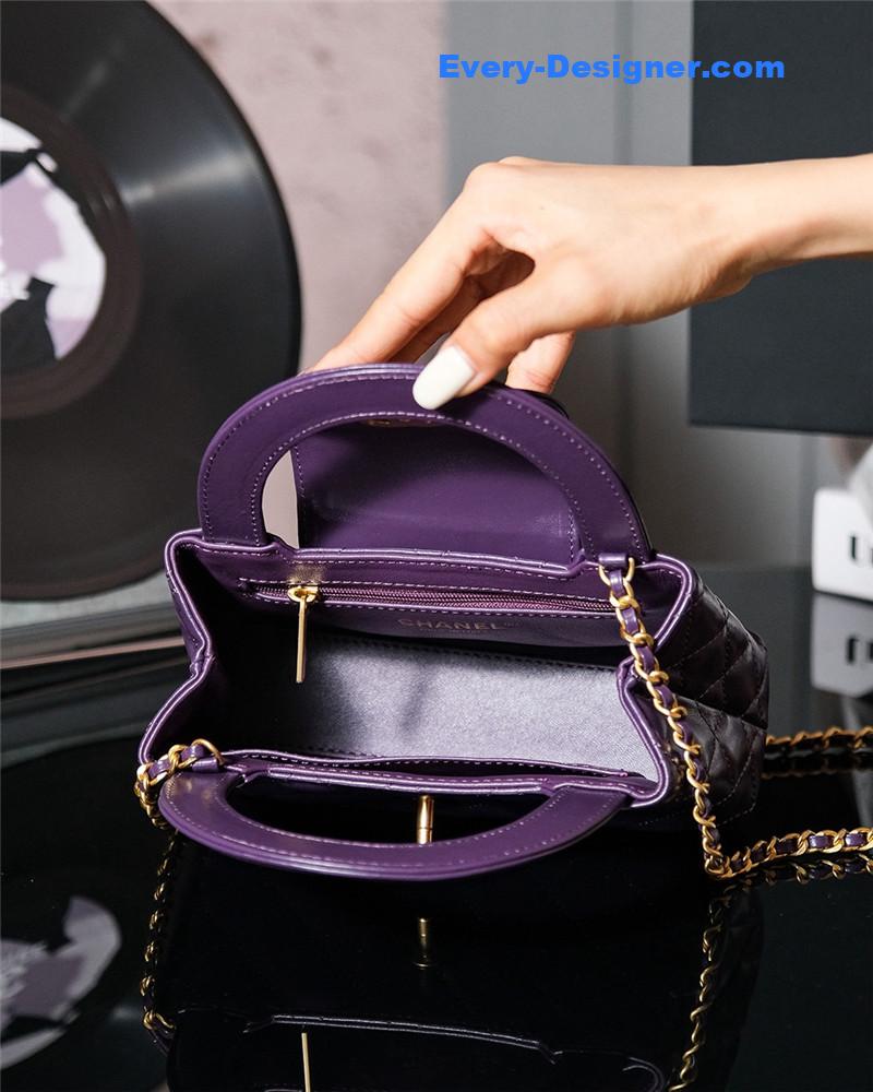 Ch**el purple nano kelly shopper bag