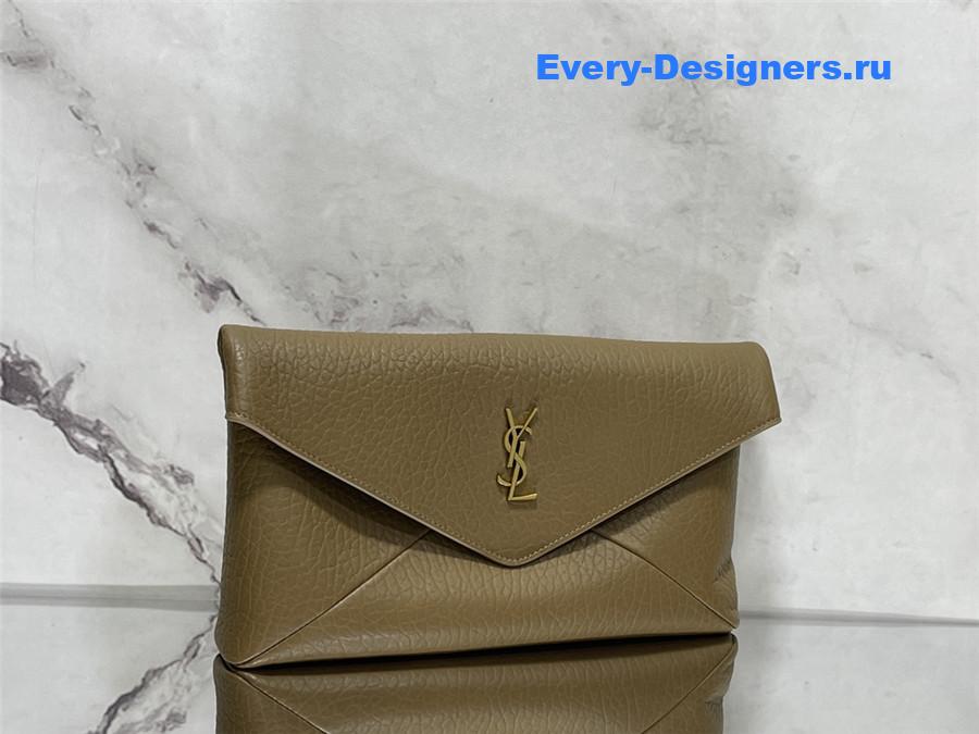 Sa1nt Lau*nt y51 envelope pouch clutch in leather